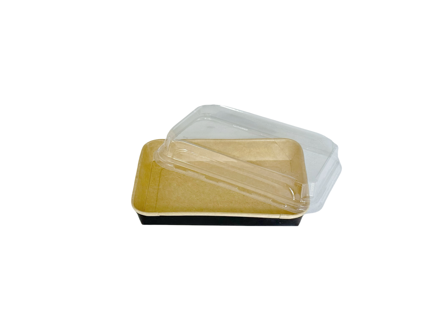 Schwarze Sushi Box 1105 aus Kraftpapier mit transparentem Deckel – 400 Stück/Karton – Rechteckig für Sushi & Snacks