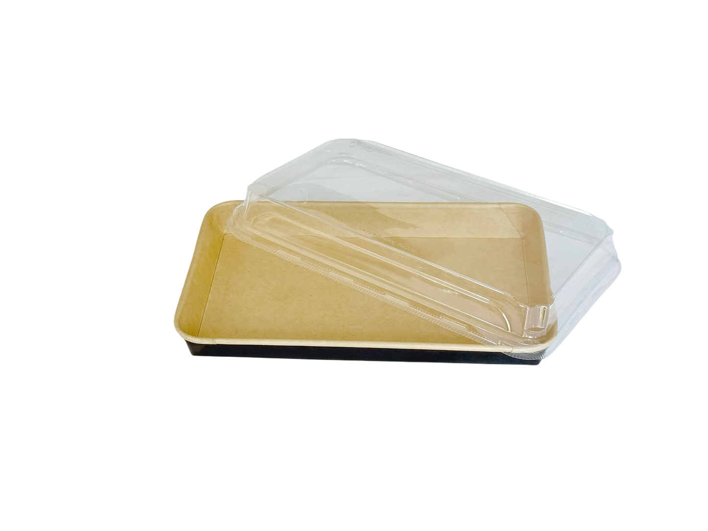 Schwarze Sushi Box 1109 aus Kraftpapier mit transparentem Deckel – 200 Stück/Karton – Extra groß, ideal für Kombinationen