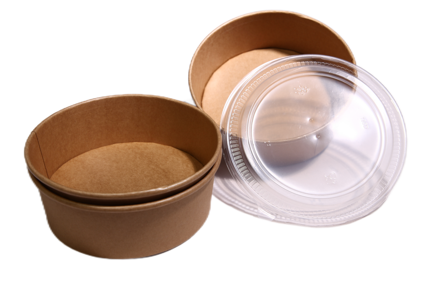 Kraftpapier Salatschale 1300 ml mit PP-Deckel | 210 Stück/Karton