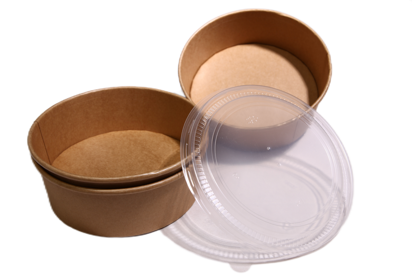 Kraftpapier Salatschale 1300 ml mit PP-Deckel | 210 Stück/Karton