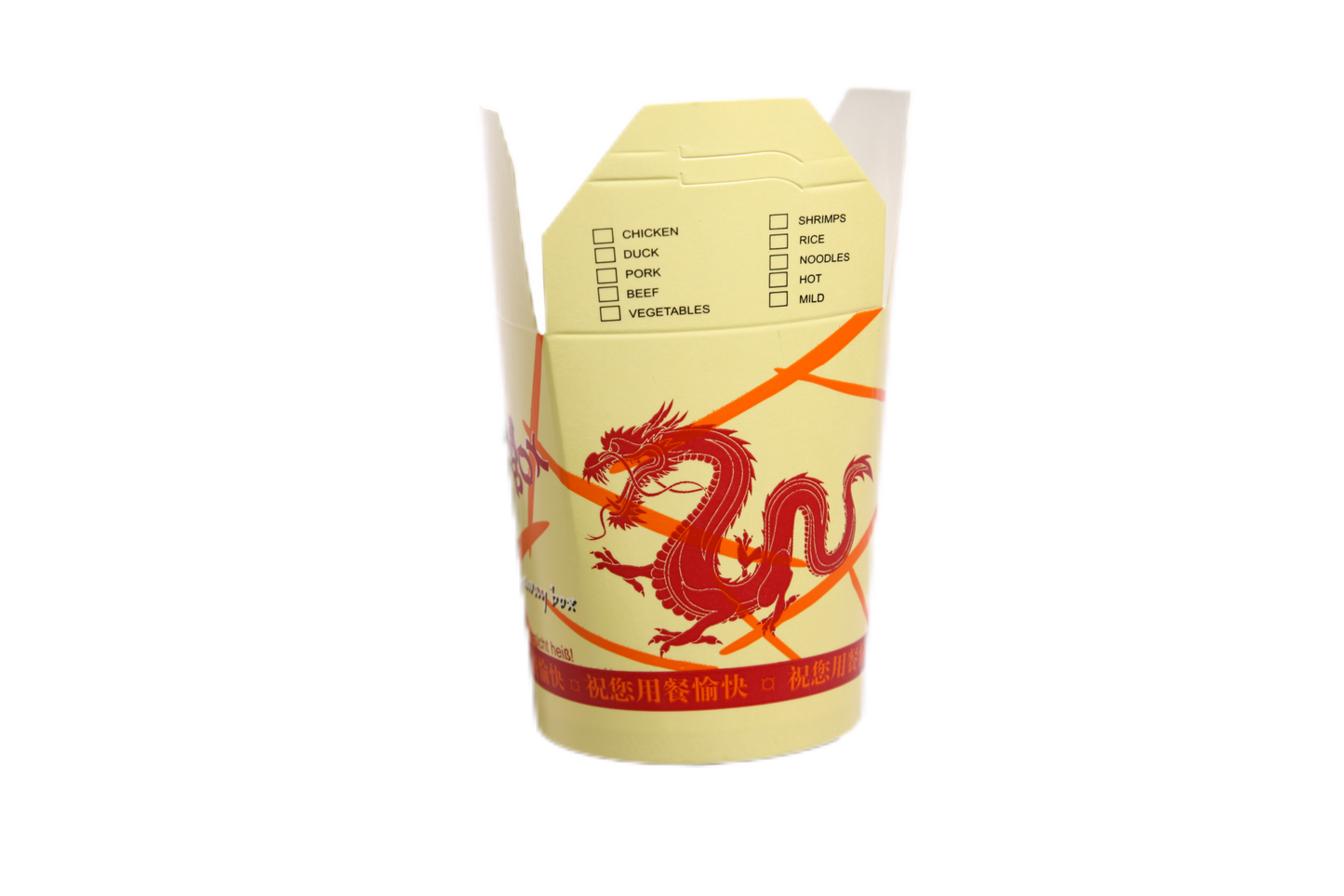 Drachen Box 24oz (710 ml) – Foodbox To-Go mit Drachenmotiv | 500 Stück/Karton