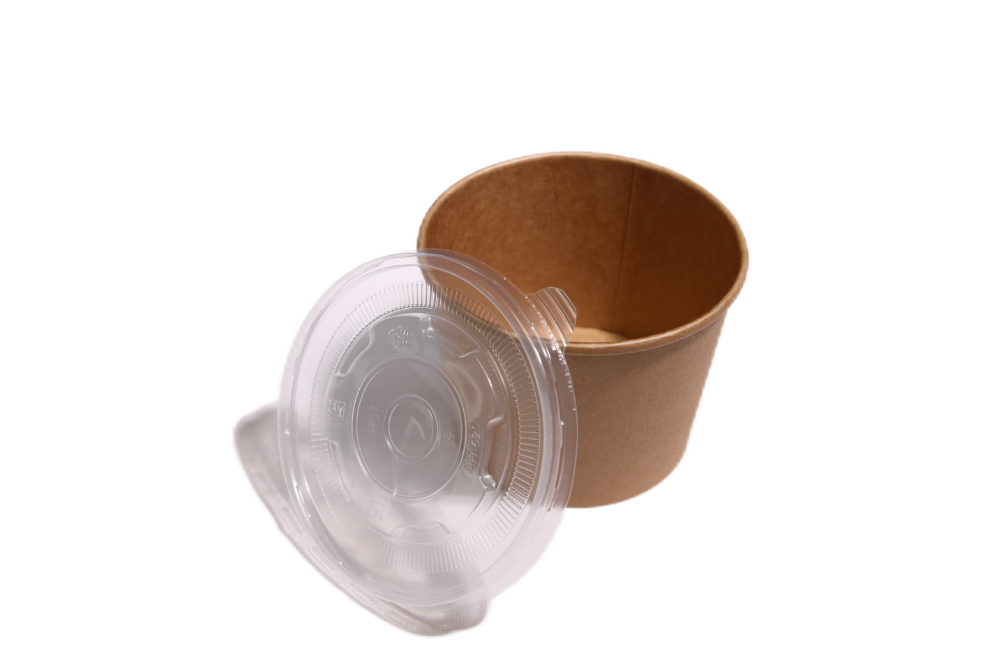 Kraftpapier Suppenbecher 16oz (470 ml) mit PP-Deckel | 500 Stück/Karton