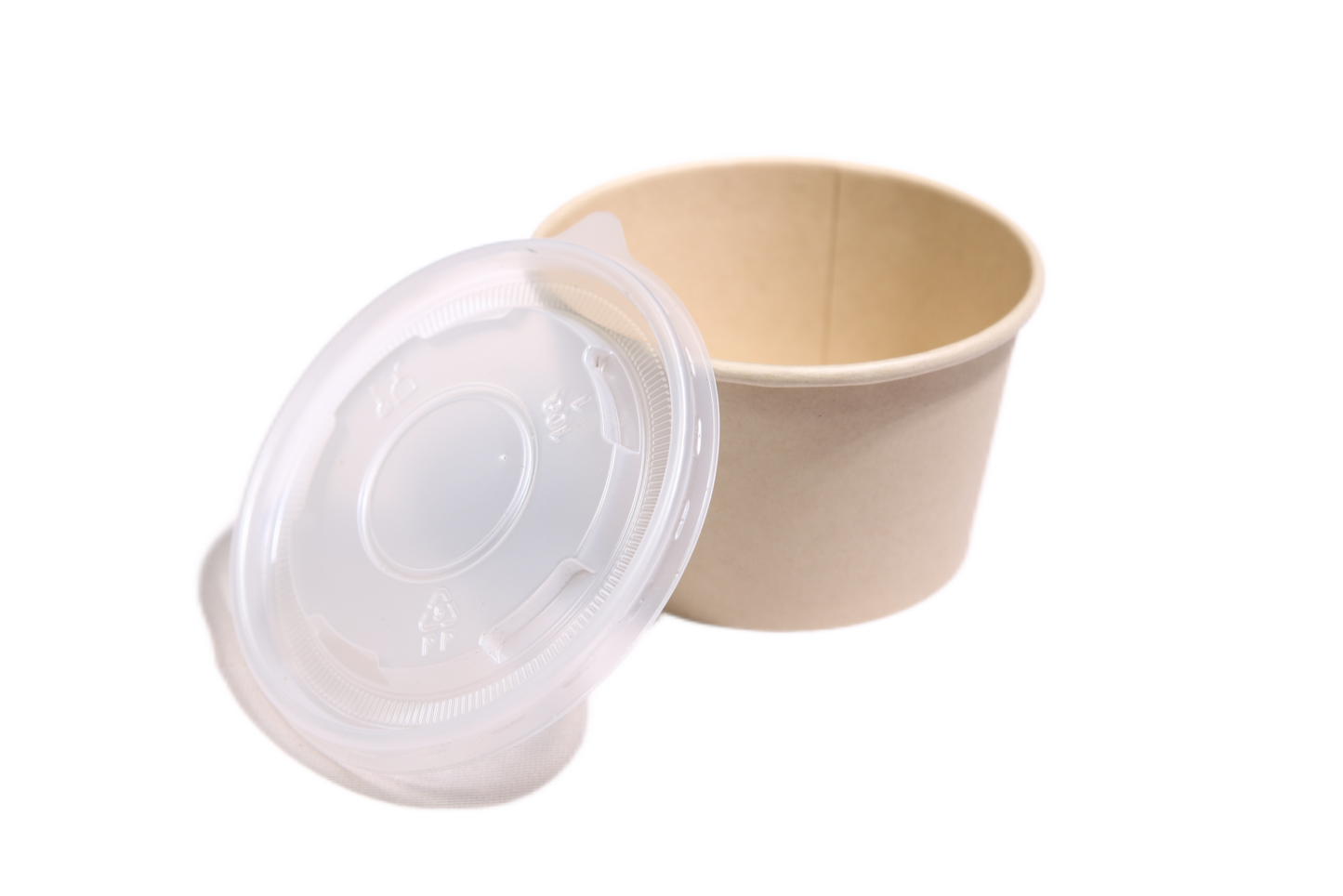 Kraftpapier Suppenbecher 12oz (360 ml) mit PP-Deckel | 500 Stück/Karton