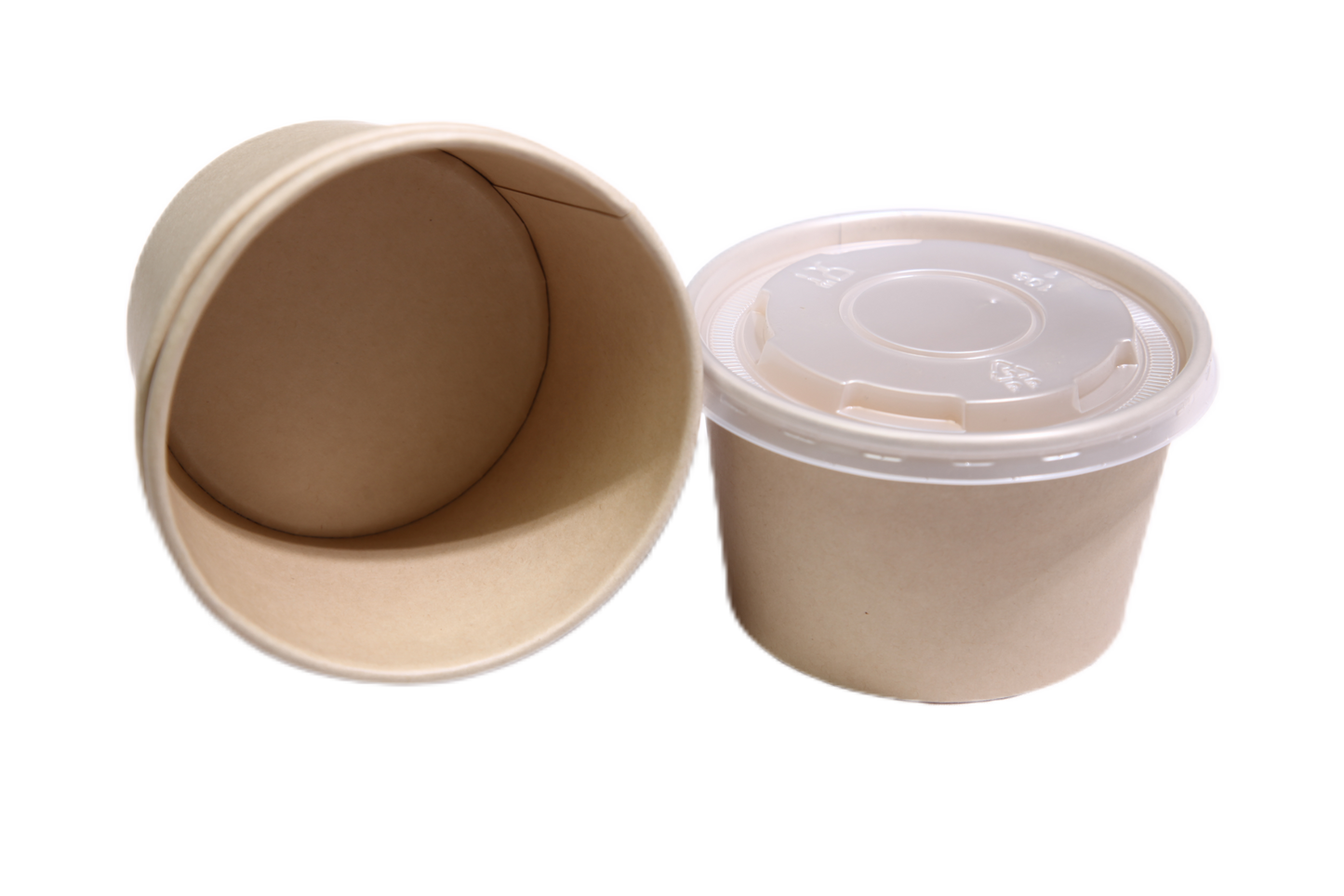 Kraftpapier Suppenbecher 12oz (360 ml) mit PP-Deckel | 500 Stück/Karton