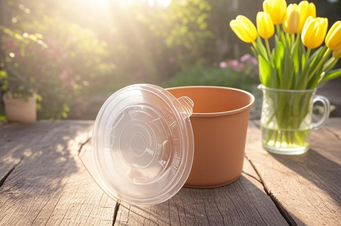 Kraftpapier Suppenbecher 16oz (470 ml) mit PP-Deckel | 500 Stück/Karton