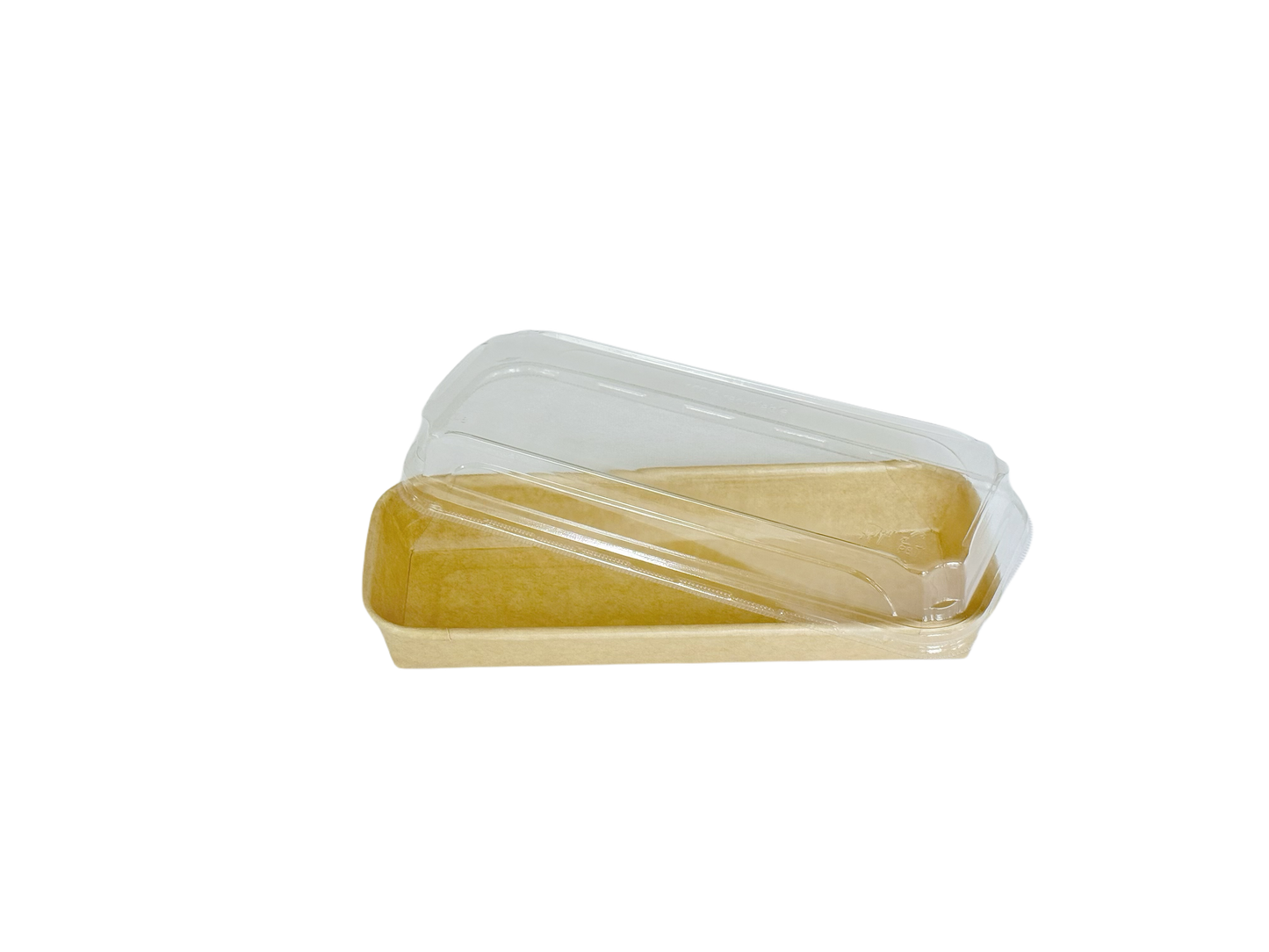 Naturfarbene Sushi Box 1102 aus Kraftpapier mit transparentem Deckel – 400 Stück/Karton – Lang & schmal, perfekt für Nigiri & Maki