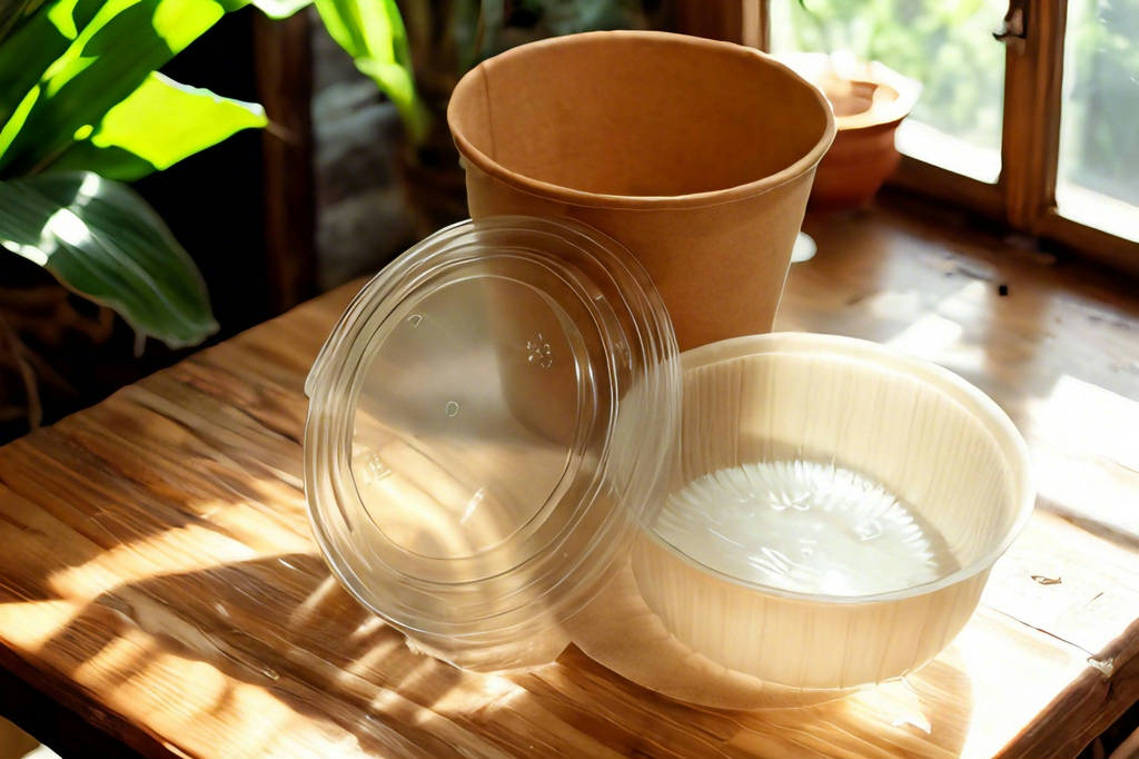 Kraftpapier Suppenschale 45oz (1330 ml) mit Einsatzschale & PP-Deckel | 150 Stück/Karton