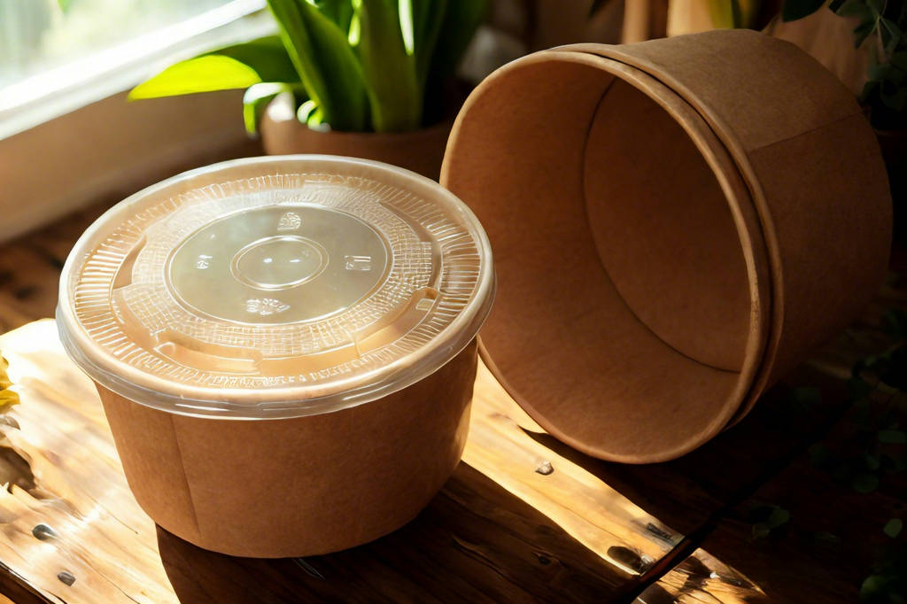 Kraftpapier Suppenschale 1000 ml mit PP-Deckel | 240 Stück/Karton