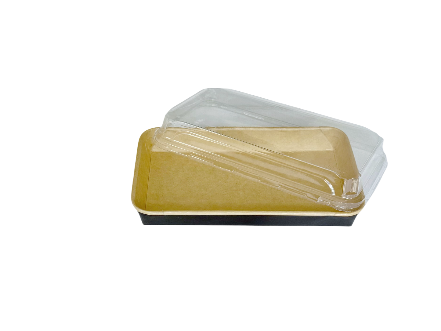 Schwarze Sushi Box 1107 aus Kraftpapier mit transparentem Deckel – 300 Stück/Karton – Großformat für Bento & Menüs