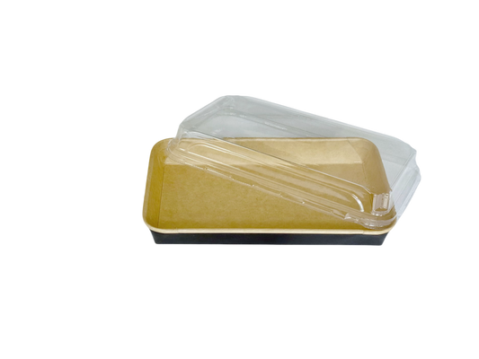 Schwarze Sushi Box 1107 aus Kraftpapier mit transparentem Deckel – 300 Stück/Karton – Großformat für Bento & Menüs