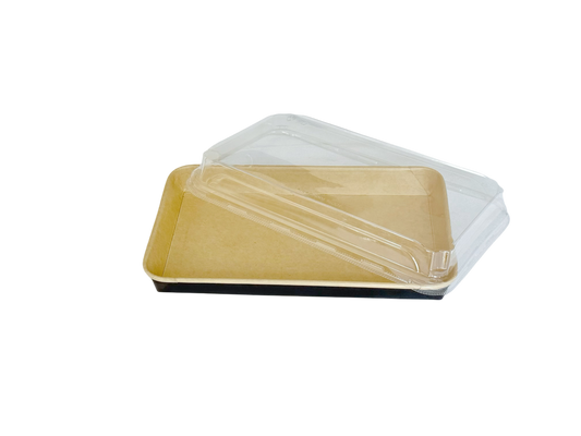 Schwarze Sushi Box 1109 aus Kraftpapier mit transparentem Deckel – 200 Stück/Karton – Extra groß, ideal für Kombinationen
