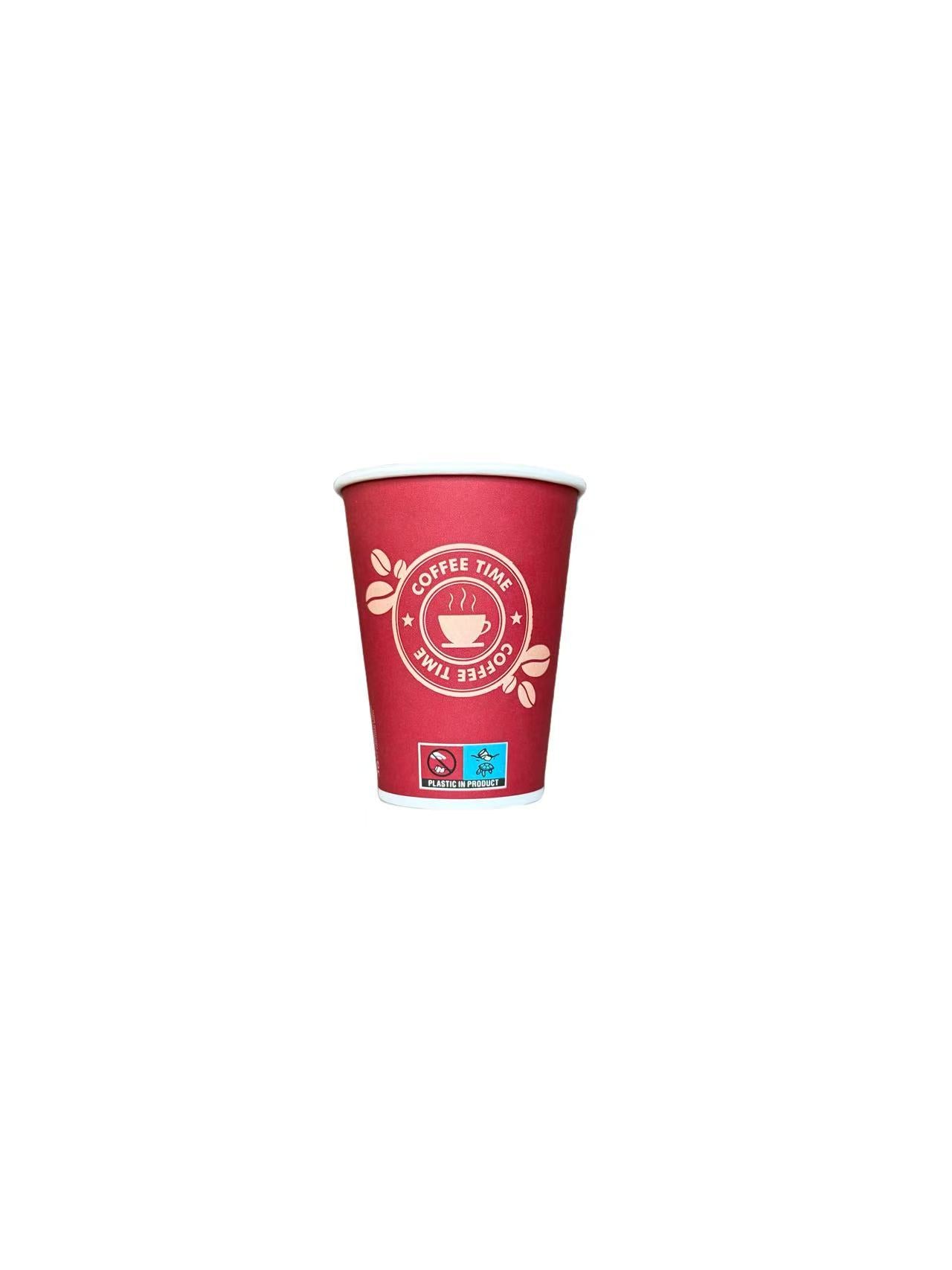 Einweg Kaffeebecher aus Papier 12oz 300 ml mit Coffee Design